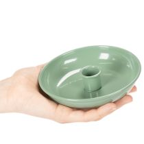 Artikel Groene metalen kandelaar, decoratief, voor smalle kaarsen, 13 cm