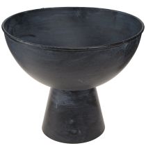 Artikel Schaal met voet metalen trofee schaal antraciet Ø26cm H21cm