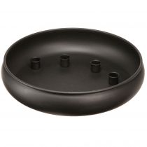 Artikel Schaal met kaarshouder magneet zwart Ø33cm H7,5cm