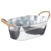 Artikel Ovale schaal 35 cm x 21,5 cm x 11,5 cm, glanzend zink