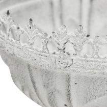 Kopschaal metaal wit decoratieve schaal antiek look Ø15.5cm