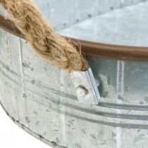Artikel Sierpot met handvaten, kruidenschaal, arrangement voet zilver, bruin L39/35.5/32 cm H10/8.5/7 cm set van 3