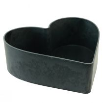 Artikel Schaal hart kunststof sierschaal antraciet 24/21cm set van 2