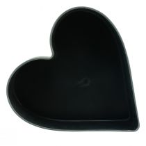 Artikel Schaal hart kunststof sierschaal antraciet 24/21cm set van 2