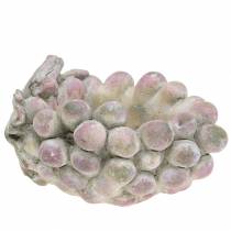 Decoratieve schaal druiven grijs paars creme 19 × 14cm H9,5cm
