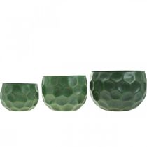 Artikel Sierschaal metaal groen vintage plantenbak Ø25 / 20.5 / 16.5cm set van 3