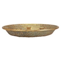 Kaarsenbord metaal antieke stokkaarshouder goud Ø32cm