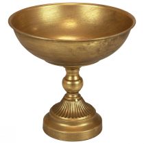 Kom met voet decoratieve metalen kom goud Ø25,5cm H24cm