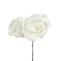 Foam rozen wit met parelmoer Ø6cm 24st