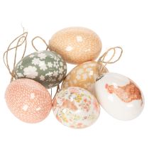 Artikel Paaseitjes als decoratie-ideeën. Charmante paasdecoratieaccessoires, 6 cm, 6 stuks.