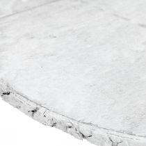 Artikel Decoratieve houten schijf met schors witte onderzetter multiplex Ø20cm