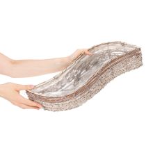 Artikel Langwerpige wilgenplantenbak met folie, decoratieve schaal, 45 cm, 1 set