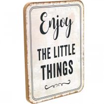 Vintage houten bord met decoratieve borden gesorteerd 20×15cm 2st