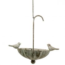 Vogelbadparaplu om antiek op te hangen 20cm