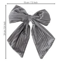 Artikel Decoratieve hangende strik, kerststrik, fluweel, geribbeld, 24 cm, 2 stuks
