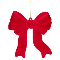 Artikel Decoratieve rode strik om op te hangen, fluweelachtige kerstversiering, 22 cm