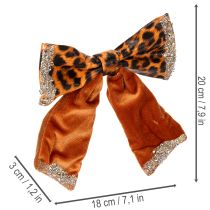 Artikel Decoratieve strik met dierenprint (luipaardpatroon), 20 cm, 3 stuks