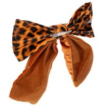 Artikel Decoratieve strik met dierenprint (luipaardpatroon), 20 cm, 3 stuks