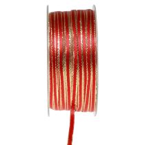 Artikel Lint cadeaulint gestrand lint rood goud 3mm 100m