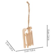 Artikel Decoratieve slee om in de kerstboom te hangen, 6 cm, 6 stuks
