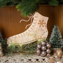 Artikel Metalen schaats, winterdecoratie, decoratieve schaats, kerst gouden antieke look H22.5cm