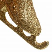 Artikel Kerstboomdecoratie schaats goud, glitter 8cm 12st