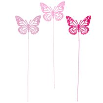 Artikel Decoratieve vlinders op steeltjes als delicate accenten voor tafels en plantenbakken, 8 cm, 18 stuks