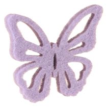 Artikel Vilt vlinders kleurrijk – Lente decoratieve vlinders 6 kleuren 4cm 72 st.