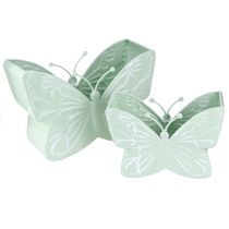 Artikel Vlinder Metalen Bloempot Groen 22,5/30cm Set van 2
