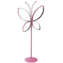 Artikel Vlinder Metaal Decoratieve Standaard Fuchsia Goud H29cm 2 st