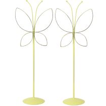 Artikel Vlinder metalen decoratie lente groen goud H35cm 2 st
