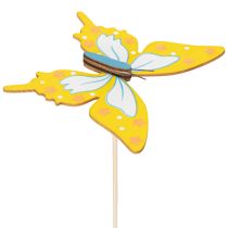 Artikel Bloemenprikkers, knutselspullen, vlindermotief voor het versieren van cadeauverpakkingen, 28,5 cm, 12 stuks