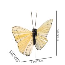 Artikel Decoratieve vlinders op draad voor kleurrijke tafeldecoraties, 7 cm, 12 stuks