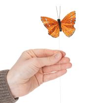 Artikel Decoratieve vlinders op draad voor kleurrijke tafeldecoraties, 7 cm, 12 stuks