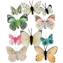 Decoratieve vlinder op clip gesorteerd 5cm - 8cm 10st