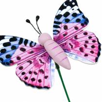 Decoratieve vlinder op een stokje Bloemsteker Lentedecoratie 16 stuks