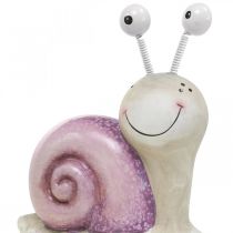 Paar slakken, decoratieve figuren om neer te zetten, keramiek, groen/paars 2st
