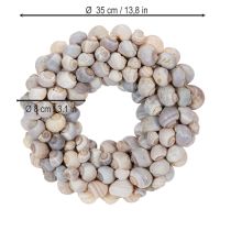 Artikel Slakkenkrans om op te hangen, decoratieve krans, maritieme stijl, Nathai, Ø35cm