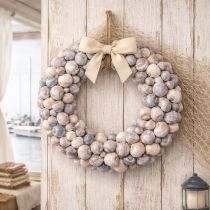 Artikel Slakkenkrans om op te hangen, decoratieve krans, maritieme stijl, Nathai, Ø35cm