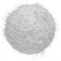 Sneeuwbal winterdecoratie deco bal wit wol Ø10cm 4st