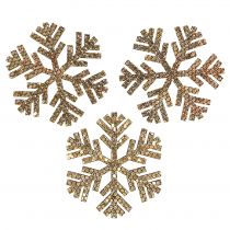 Artikel Sneeuwvlok goud kerstdecoratie Ø4cm 48 st