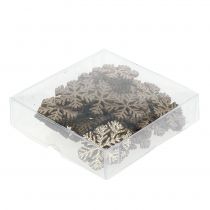 Artikel Sneeuwvlok goud kerstdecoratie Ø4cm 48 st