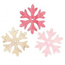 Artikel Sneeuwvlokken om te strooien roze, roze, naturel Ø4cm 72st