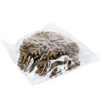 Artikel Sneeuwvlok goud om op te hangen Ø8cm - Ø12cm 9st