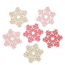 Artikel Sneeuwvlok mix roze, roze, naturel Ø2cm 144st