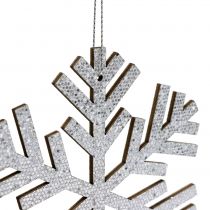 Artikel Sneeuwvlok zilver om op te hangen Ø8cm - Ø12cm 9 st