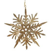 Artikel Sneeuwvlok 3D-effect goud 16cm x 15,5cm 2 st