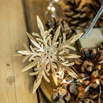 Artikel Sneeuwvlok 3D-effect goud 16cm x 15,5cm 2 st