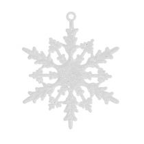 Sneeuwvlok om op te hangen 7cm wit met glitter 36st