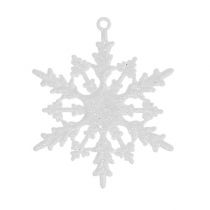 Sneeuwvlok om op te hangen 7cm wit met glitters 36st